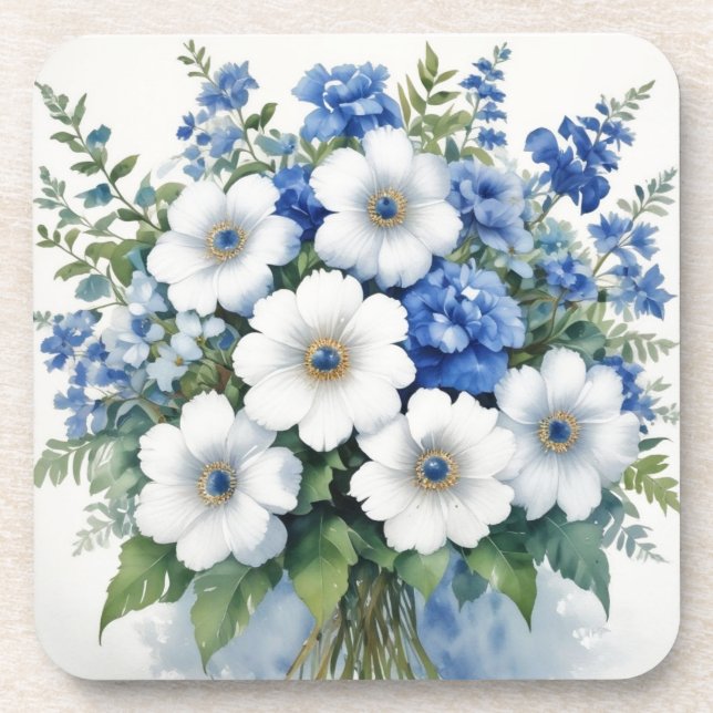 Posavasos Ramo de Flores Acuarela Elegante (Frente)