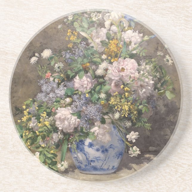 Posavasos Ramo de primavera de Pierre-Auguste Renoir  (Frente)