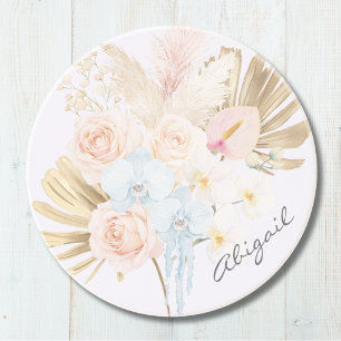 Posavasos Ramo Floral de Flores Tropicales Bonito con Monogr