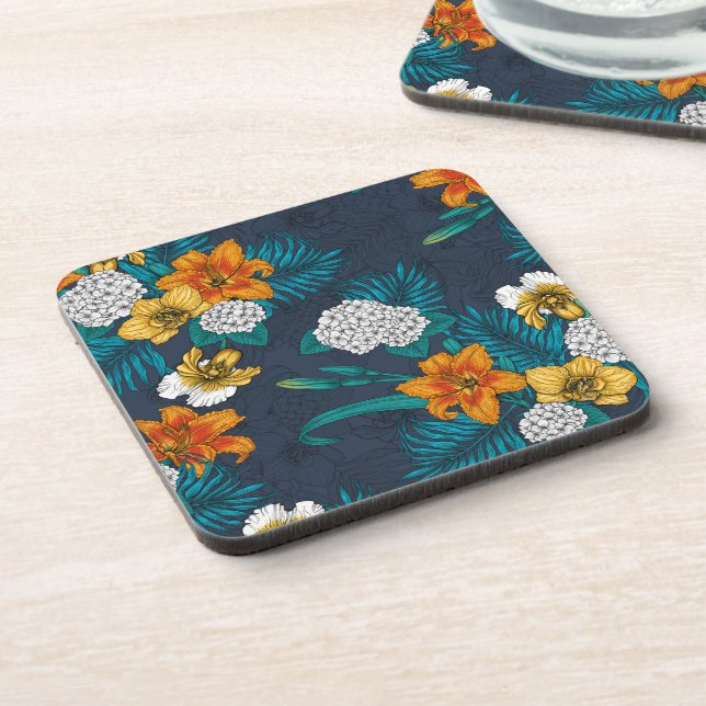 Posavasos Ramo tropical azul (Lado Izquierdo)