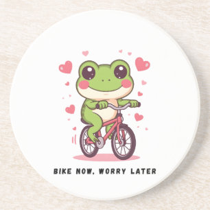 Posavasos Rana Adorable Montando Bicicleta   Regalo Divertid