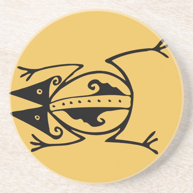 Posavasos Rana tribal arte de la antigua tribu animal (Frente)