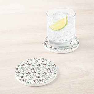 Posavasos Ranas Lindas Patrón Floral de la Naturaleza