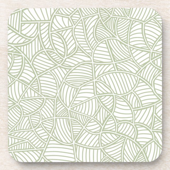 Posavasos Random Leaf Mosaic Pale Green (Frente)