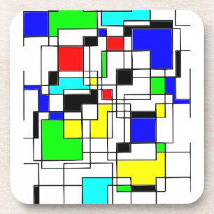 Posavasos Random Squares Homage A Mondrian