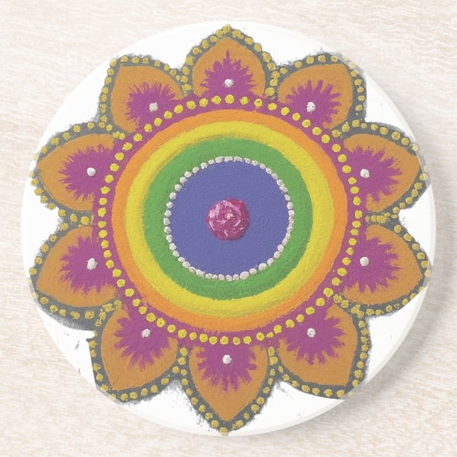 Posavasos "Rangoli Vibrante" (Frente)