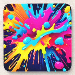 Posavasos Rasgos de pintura fluorescente dinámica