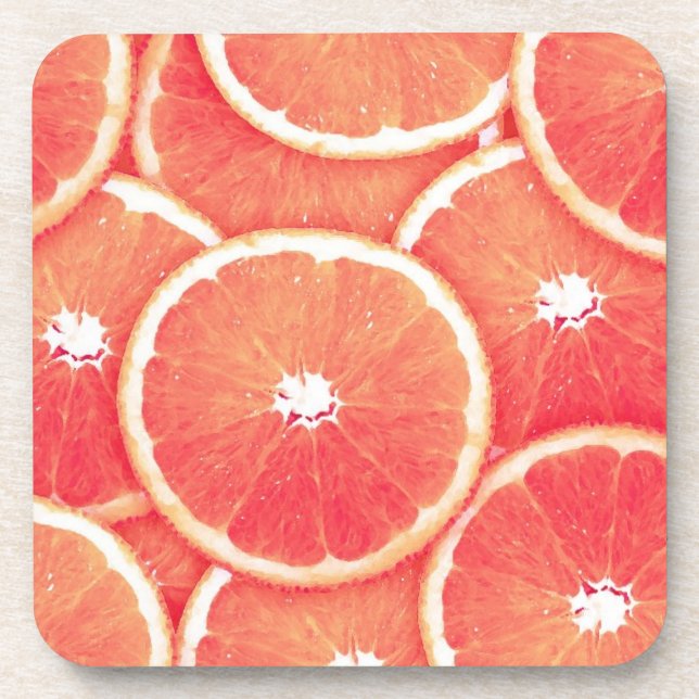 Posavasos Rasgos de pomelo rosa (Frente)