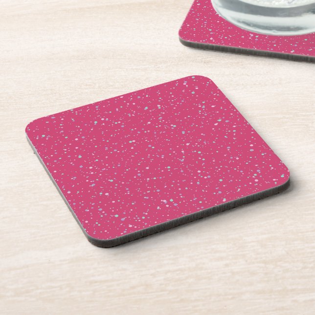 Posavasos Raspberry Paint Speckled Pastel Splatter Paint Pai (Lado Izquierdo)