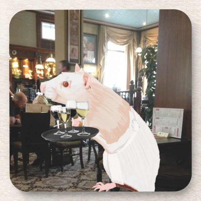 Posavasos Rat Waiter surrealista (Frente)