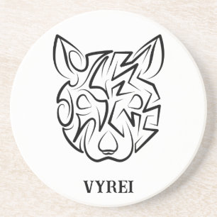 Posavasos Rata tribal negra y blanca