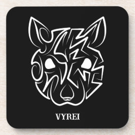 Posavasos Rata tribal negra y blanca