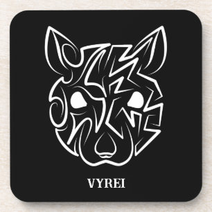 Posavasos Rata tribal negra y blanca