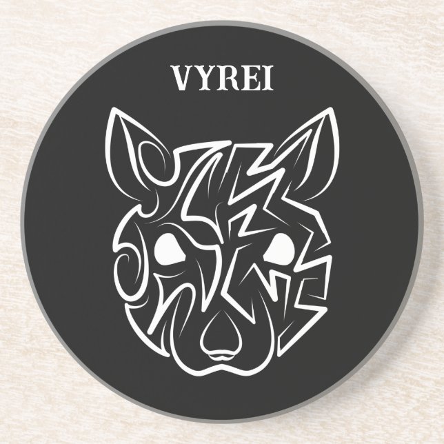 Posavasos Rata tribal negra y blanca (Frente)