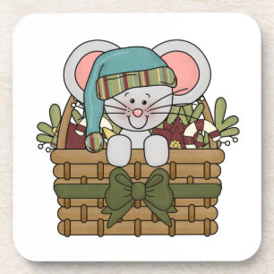 Posavasos Ratón del navidad en cesta
