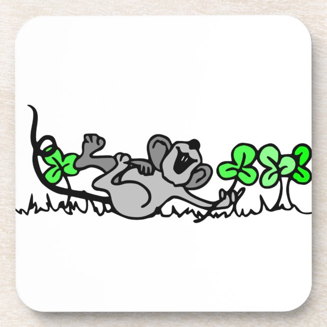 Posavasos Ratón Jugando En Chispas (Frente)