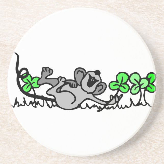 Posavasos Ratón Jugando En Chispas (Frente)