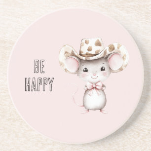Posavasos Ratón Vaquera Feliz Rosa Rubor