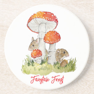 Posavasos Ratones y setas forestales