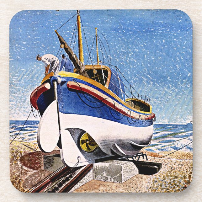 Posavasos Ravilious - Lifeboat en Aldeburgh (Frente)