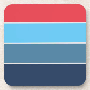 Posavasos Rayado Azul Y Rojo