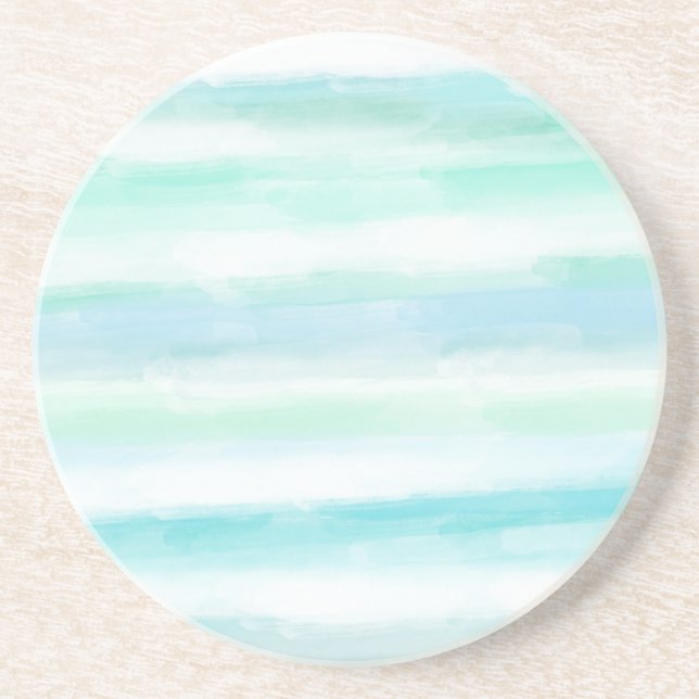 Posavasos Rayas acuáticas blancas azul Aqua Mint (Frente)