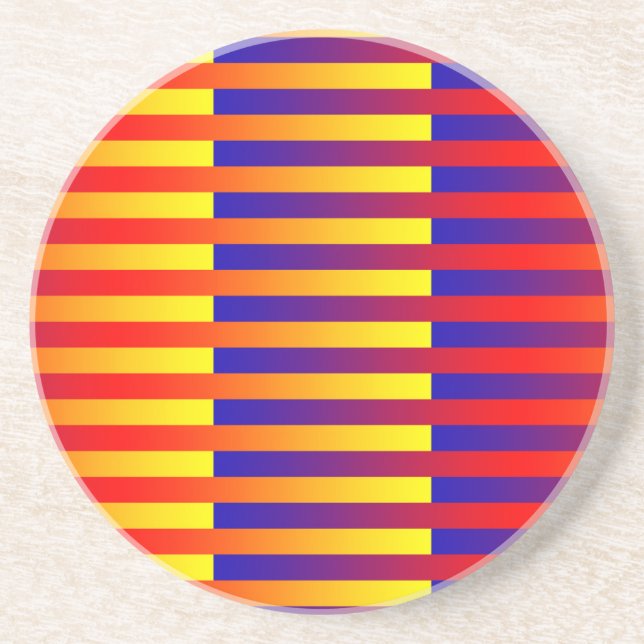 Posavasos Rayas amarillas rojas azules (Frente)