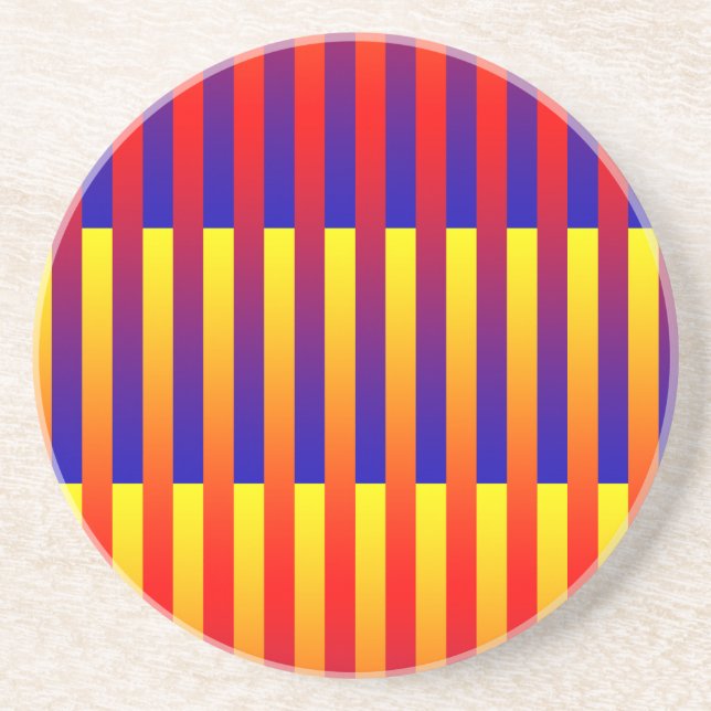 Posavasos Rayas amarillas rojas azules (Frente)
