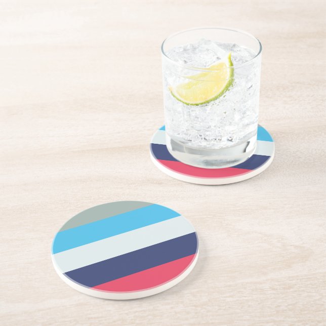 Posavasos Rayas Azules Y Borgoñonas (Lado)