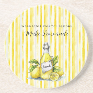 Posavasos Rayas Blancas Amarillo Limón