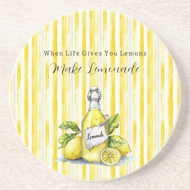 Posavasos Rayas Blancas Amarillo Limón (Frente)