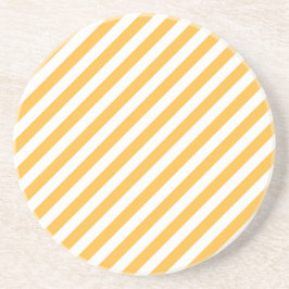 Posavasos Rayas blancas de flecha amarilla y blanca cálidas
