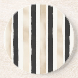 Posavasos Rayas Blancas Negras Crema