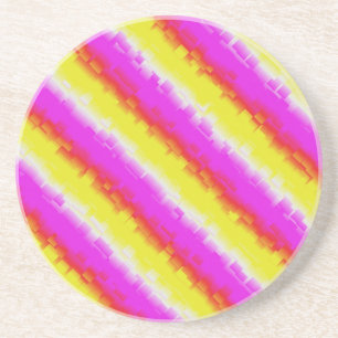 Posavasos Rayas de arco iris rosado de Artdeco