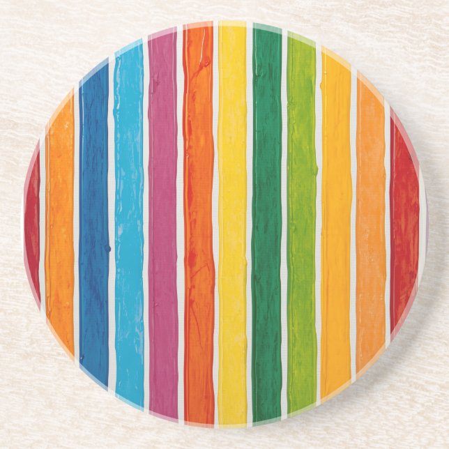 Posavasos Rayas de arcoíris radiante (Frente)