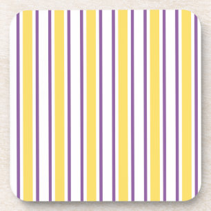 Posavasos Rayas de caramelo amarillas, violetas y blancas