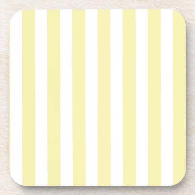 Posavasos Rayas de caramelo amarillo y blanco (Frente)