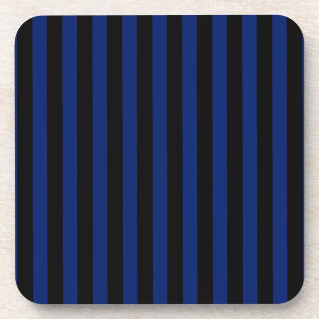Posavasos Rayas de caramelo azul y negro (Frente)