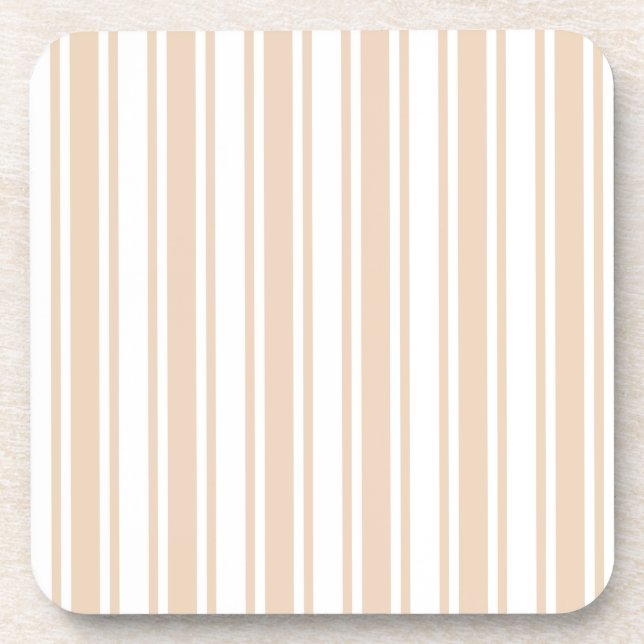 Posavasos Rayas de caramelo beige y blanco (Frente)