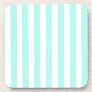 Posavasos Rayas de caramelo blanco y turquesa