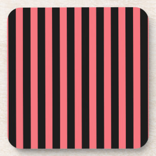 Posavasos Rayas de caramelo coral y negro