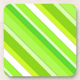 Posavasos Rayas de caramelo en capas - verde limón y blanco
