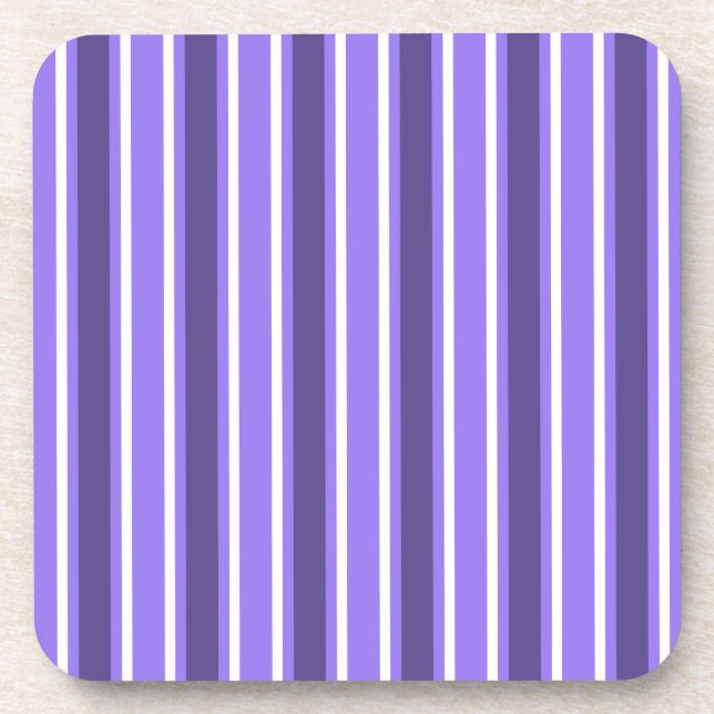 Posavasos Rayas de caramelo morado y blanco (Frente)