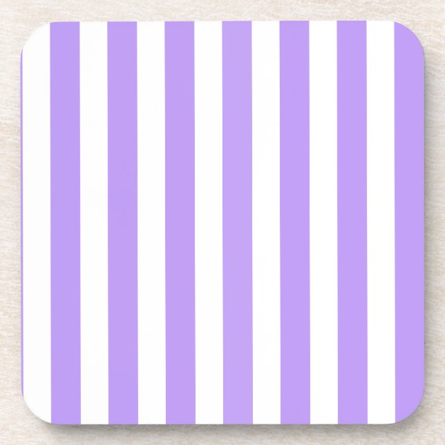 Posavasos Rayas de caramelo morado y blanco (Frente)