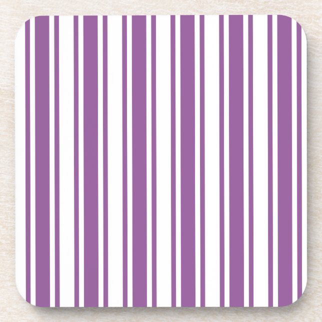 Posavasos Rayas de caramelo morado y blanco (Frente)