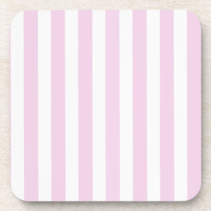 Posavasos Rayas de caramelo rosa pálido y blanco
