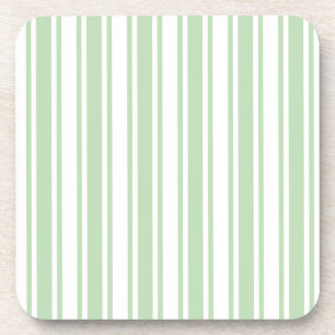 Posavasos Rayas de caramelo verde claro y blanco