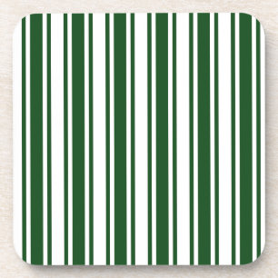 Posavasos Rayas de caramelo verde oscuro y blanco