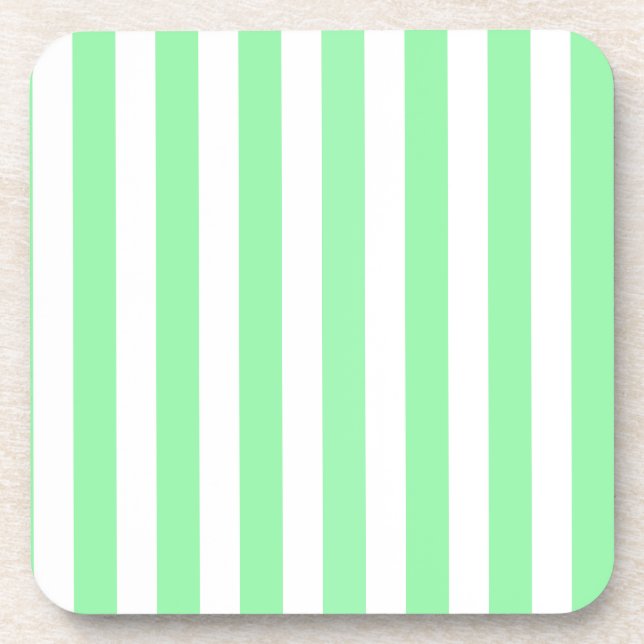 Posavasos Rayas de caramelo verde y blanco (Frente)