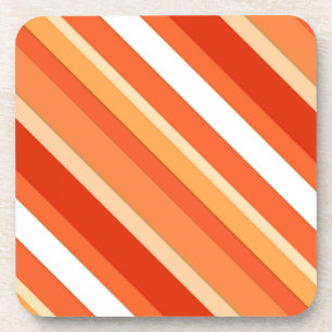 Posavasos Rayas de caramelos estratificadas - naranja y blan